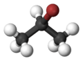Ball and stick model of 2-bromopropane