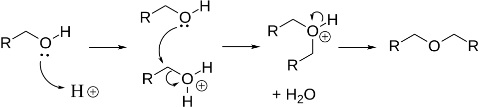 2 R–OH → R–O–R + H2O
