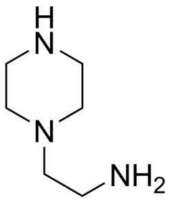 Skeletal formula of aminoethylpiperazine