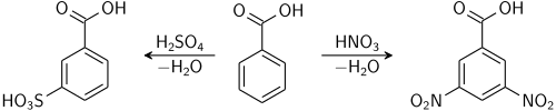 benzoic acid aromatic ring reactions