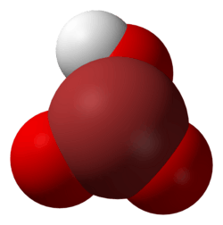 Spacefill model of bromic acid
