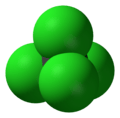 Space-filling model carbon tetrachloride