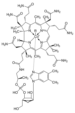 chemical diagram of cobalamin molecule