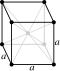 Body-centered cubic crystal structure for α-Fe: iron