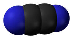 Spacefill model of cyanogen