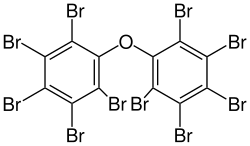 Skeletal formula of decabromodiphenyl ether