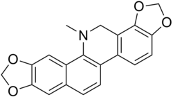 2D representation of the chemical structure of dihydrosanguinarine .