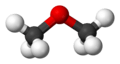 Ball and stick model of dimethyl ether