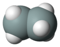 Spacefill model of disilane