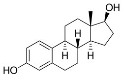 The chemical structure of estradiol.