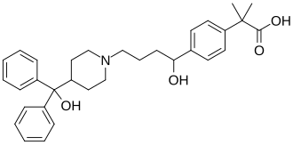Skeletal formula of fexofenadine
