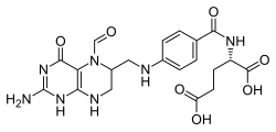 Skeletal formula of folinic acid