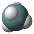 Space-filling model of the germane molecule