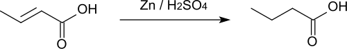 Hydrogenation of crotonic acid