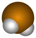 Space-filling model of the hydrogen telluride molecule