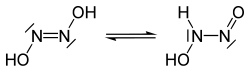Tautomer wireframe models of hyponitrous acid