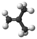 Ball-and-stick model of isobutylene
