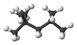 Ball and stick model of 2,2,4-trimethylpentane
