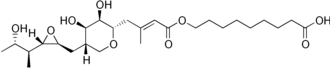 Structural formula of pseudomonic acid A (PA-A), the principal component of mupirocin