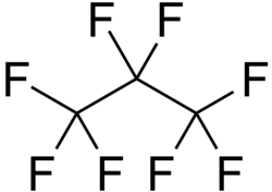 Structural formula of octafluoropropane