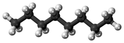 Ball-and-stick model of octane