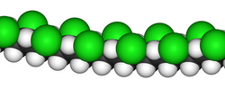 Space-filling model of a part of a PVC chain