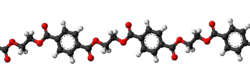 A short section of a PET polymer chain