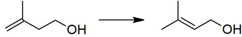 The isomerization of isoprenol to prenol, the second step in the industrial manufacture of prenol