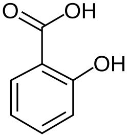 Skeletal formula of salicylic acid
