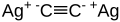 Wireframe model of silver acetylide
