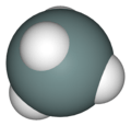 Space-filling model of the stannane molecule