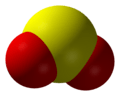 Spacefill model of sulfur dioxide