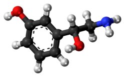 Ball-and-stick model of (R)-Norfenefrine