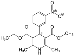Skeletal formula of nitrendipine