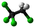 Ball-and-stick model of 1,1,1,2-tetrachloroethane