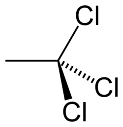Skeletal formula of 1,1,1-trichloroethane