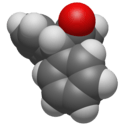 Van der Waals space filling model of 1,1-diphenylacetone