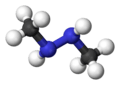 Ball and stick model of 1,2-dimethylhydrazine