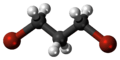 Ball and stick model of 1,3-dibromopropane