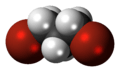Spacefill model of 1,3-dibromopropane