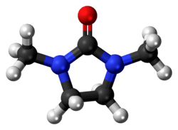 Ball-and-stick model of the 1,3-dimethyl-2-imidazolidinone molecule