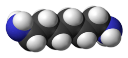 Spacefill model of hexamethylenediamine