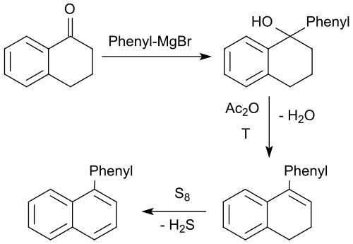 Synthese von 1-Phenylnaphthalin aus 1-Tetralon