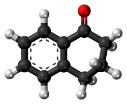 Ball-and-stick model of the 1-tetralone molecule