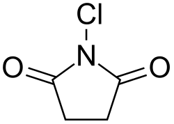 Skeletal formula of N-chlorosuccinimide