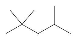 Skeletal formula of 2,2,4-trimethylpentane