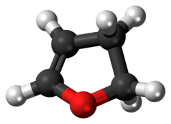 Ball-and-stick model of the 2,3-dihydrofuran molecule