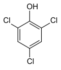 Chemical structure of 2,4,6-trichlorophenol