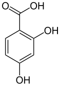 Chemical structure of 2,4-dihydroxybenzoic acid