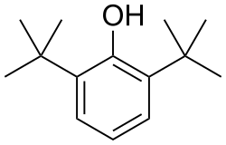 Structural formula of 2,6-di-tert-butylphenol